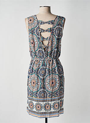 Robe mi-longue imprimé fleurs sans manche bleu MOLLY BRACKEN femme