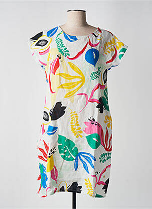 Robe courte manches courtes manches courtes jaune LES TROPEZIENNES PAR M.BELARBI femme