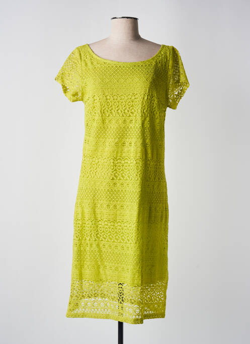 Robe mi-longue manches courtes manches courtes vert AGATHE & LOUISE femme