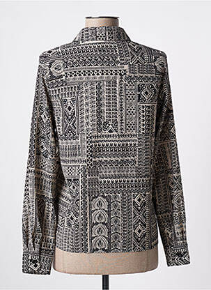 Chemisier tissage crêpe manches longues noir MOLLY BRACKEN femme