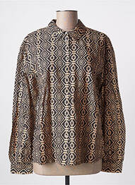 Chemisier tissage crêpe manches longues noir GEISHA femme