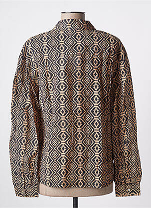 Chemisier tissage crêpe manches longues noir GEISHA femme