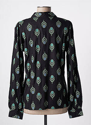 Chemisier coupe cintrée manches longues noir GEISHA femme