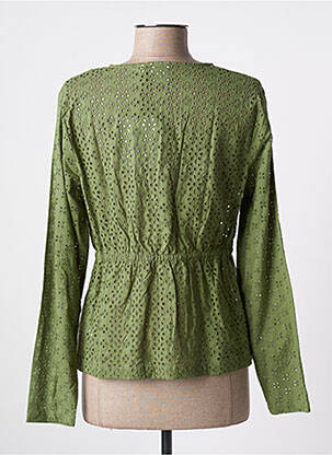 Chemisier coupe cintrée manches longues vert ICHI femme