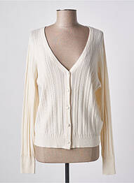 Gilet manches longues resserrée sur le bas beige ICHI femme