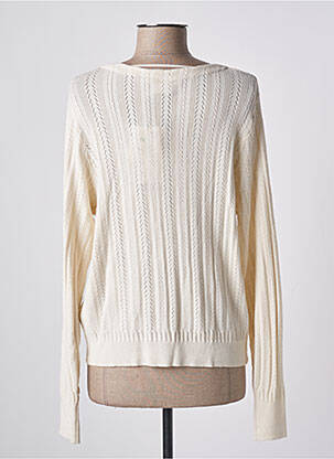 Gilet manches longues resserrée sur le bas beige ICHI femme