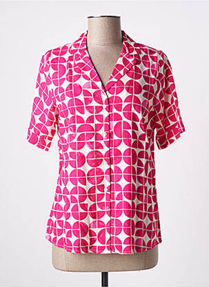 Chemisier manches courtes manches courtes rose ICHI femme