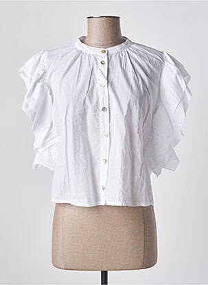 Chemisier manches courtes manches courtes blanc BSB femme