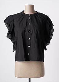 Chemisier manches courtes manches courtes noir BSB femme