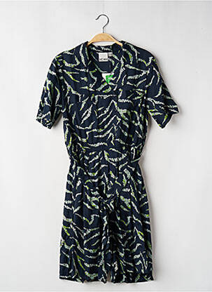 Combishort fermeture boutonnée sur le devant manches courtes bleu ICHI femme