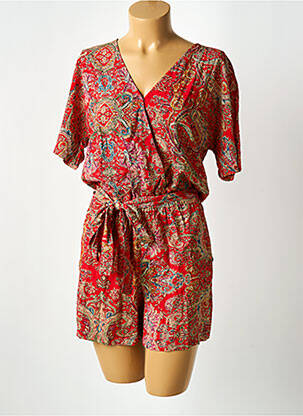 Combishort poches manches courtes rouge FREEMAN T.PORTER femme