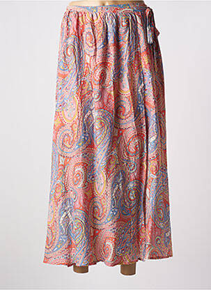 Jupe longue tissage crêpe orange MOLLY BRACKEN femme