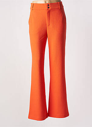 Pantalon flare stretch taille haute orange GEISHA femme