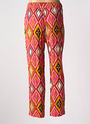 Pantalon droit tissage crêpe taille normale rose BSB femme