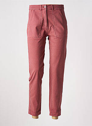 Pantalon droit tissage popeline taille normale rose WHITE STUFF femme