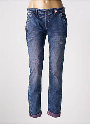 Jeans coupe slim effet usé délavé taille basse bleu STREET ONE femme