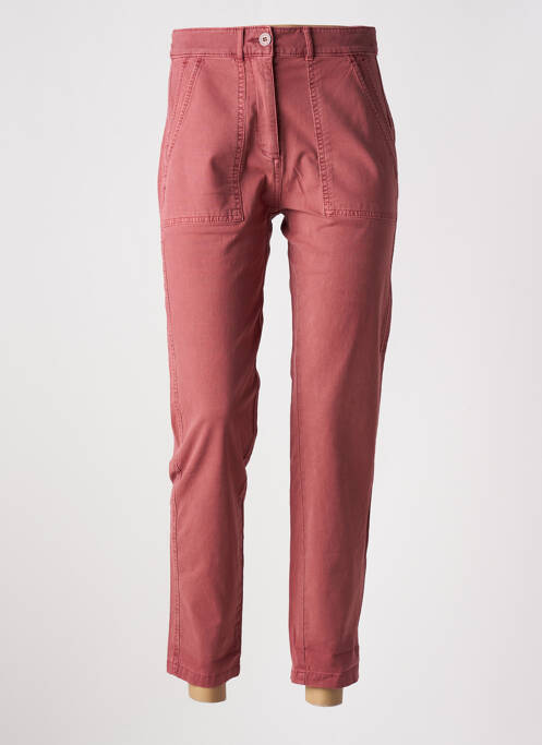 Pantalon droit tissage popeline taille normale rose WHITE STUFF femme
