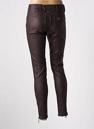 Pantalon 7/8 fermeture zippée sous rabat boutonné marron LIU  JO femme