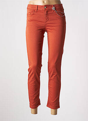 Pantalon 7/8 fermeture zippée sous rabat boutonné orange LIU  JO femme