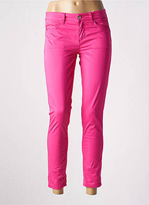 Pantalon 7/8 fermeture zippée sous rabat boutonné rose LIU  JO femme