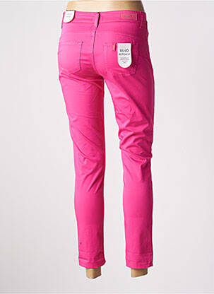 Pantalon 7/8 fermeture zippée sous rabat boutonné rose LIU  JO femme