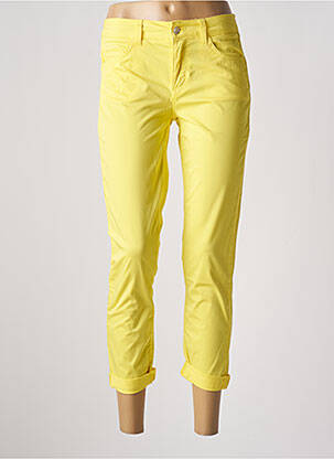 Pantalon 7/8 fermeture zippée sous rabat boutonné jaune LIU  JO femme