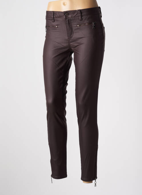Pantalon 7/8 fermeture zippée sous rabat boutonné marron LIU  JO femme
