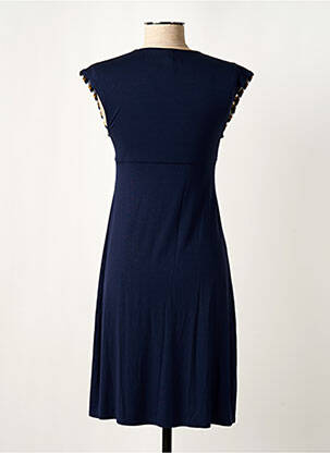 Robe mi-longue manches courtes manches courtes bleu ANTIGEL femme