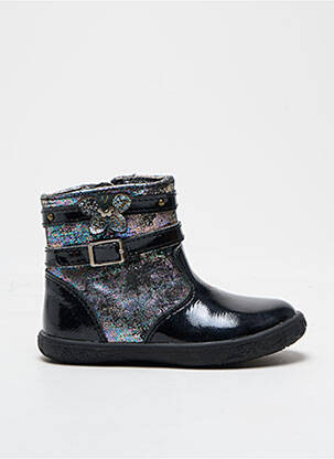 Bottines/boots matière lisse bout rond noir NOËL fille