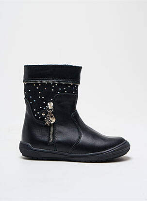Bottines/boots matière lisse bout rond noir BOPY fille