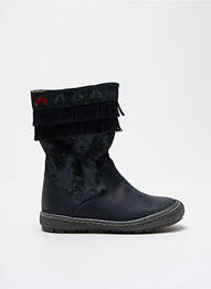 Bottes tissage satiné bout rond noir ACHILE fille