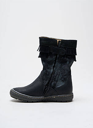 Bottes tissage satiné bout rond noir ACHILE fille