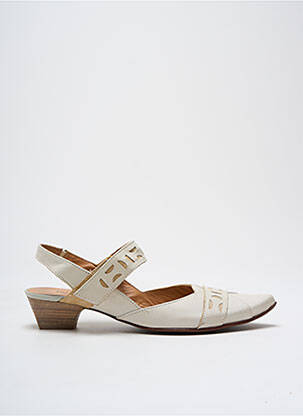 Sandales/nu pieds matière lisse talon de 4 à 6cm beige FRANCE MODE femme