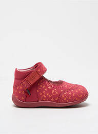 Ballerines matière lisse bout rond rose KICKERS fille