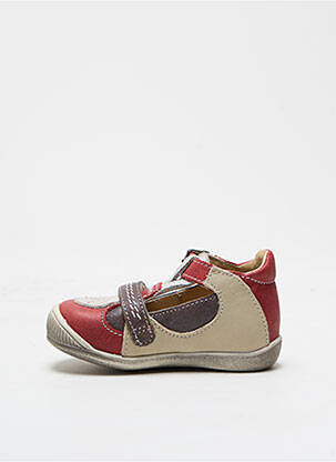 Sandales/nu pieds tissage satiné bout rond rouge GBB garçon