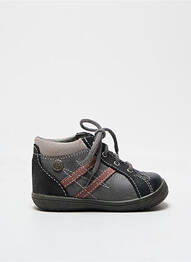 Bottillons tissage satiné bout rond gris BOPY garcon