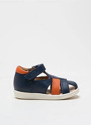 Sandales/nu pieds tissage satiné bout rond bleu SHOO POM garçon