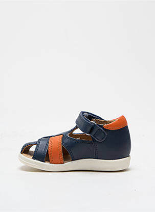 Sandales/nu pieds tissage satiné bout rond bleu SHOO POM garçon