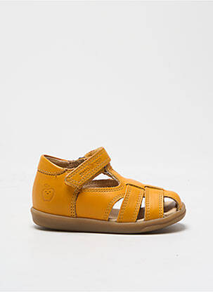Sandales/nu pieds tissage satiné bout rond jaune SHOO POM garcon