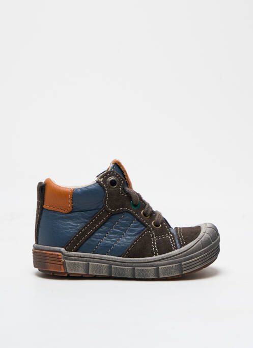 Baskets tissage satiné bout rond bleu BOPY garcon