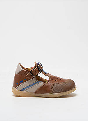 Sandales/nu pieds matière lisse bout rond marron LITTLE MARY garçon