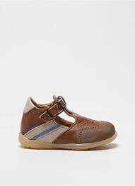 Sandales/nu pieds matière lisse bout rond marron LITTLE MARY garcon