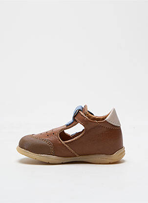 Sandales/nu pieds matière lisse bout rond marron LITTLE MARY garçon