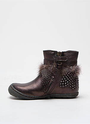 Bottines/boots matière lisse bout rond marron LITTLE MARY fille
