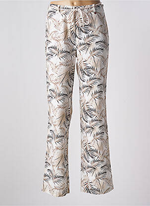 Pantalon droit taille à pinces taille haute beige TONI femme