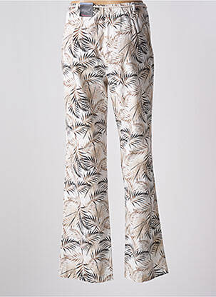 Pantalon droit taille à pinces taille haute beige TONI femme