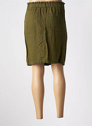 Jupe mi-longue taille haute vert ONE STEP femme
