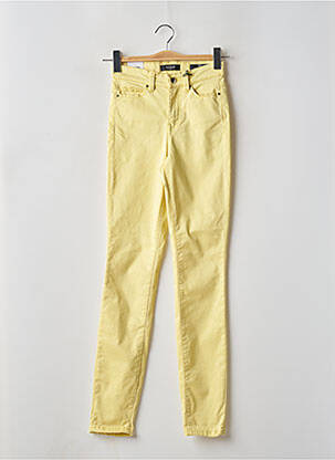 Pantalon slim taille haute taille haute jaune GUESS femme
