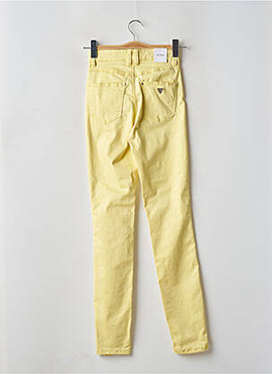 Pantalon slim taille haute taille haute jaune GUESS femme
