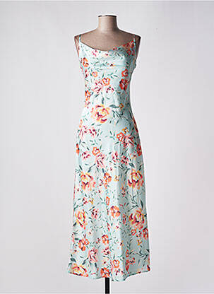 Robe longue manches bretelles ajustables fines bretelles vert GUESS femme